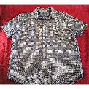 Banana Republic Button Down Shirt Mens XL  Navy Blue Regular Fit Short Sleeve